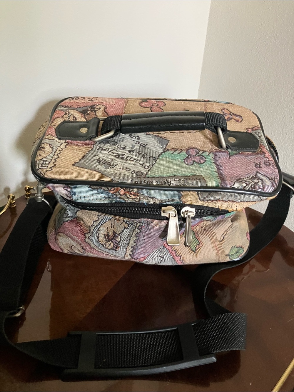 Vintage Winnie The Pooh Tapestry Cosmetic Case